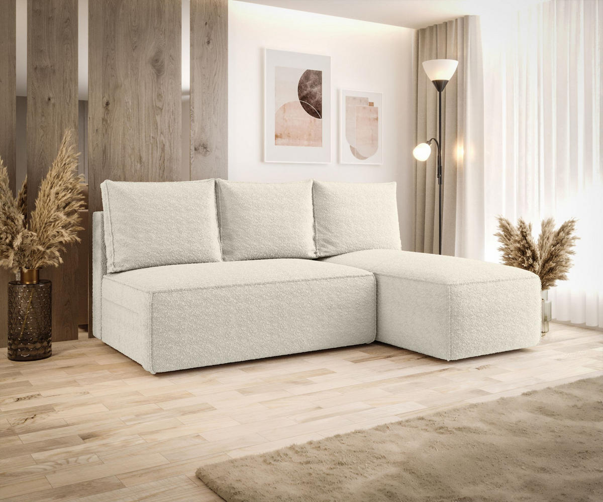 ECKSOFA mit Schlaffunktion SAVIO MINI Quelle 03 Rechts - Beige, Textil (200/140cm) - Bedante