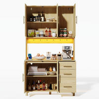 BUFFET 100/40/183 cm Natur aus MDF mit LED-Beleuchtung - Naturfarben, Holzwerkstoff (100/183/40cm) - OKWISH