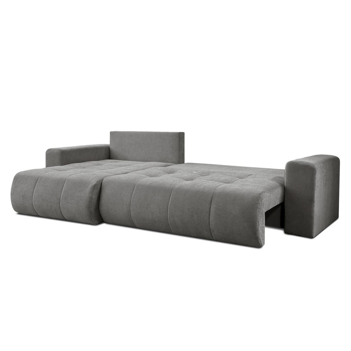 ECKSOFA Gepolstertes CLOUD mit Schlaffunktion und Bettkasten, Wind 21 - Dunkelgrün, Textil (277/143cm) - Lookway