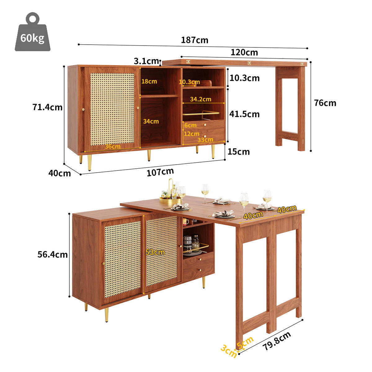 BÜRO-AUFBEWAHRUNGSSCHRANK Braun 187/40/76 cm - Braun, Holzwerkstoff (40/76/187cm) - Urban Meuble