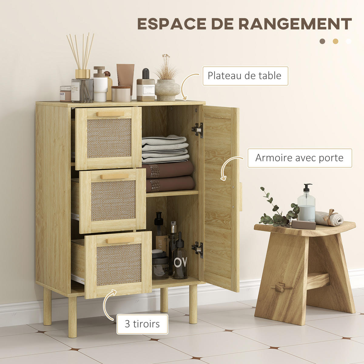 BADEZIMMERSCHRANK DE-17318 - Eichefarben, Holzwerkstoff (30/82/55cm) - ComfortXL
