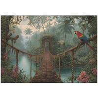 FOTOTAPETE Dschungel Brücke Grün 400x280 cm - Multicolor, Papier (400/280cm) - Wallarena