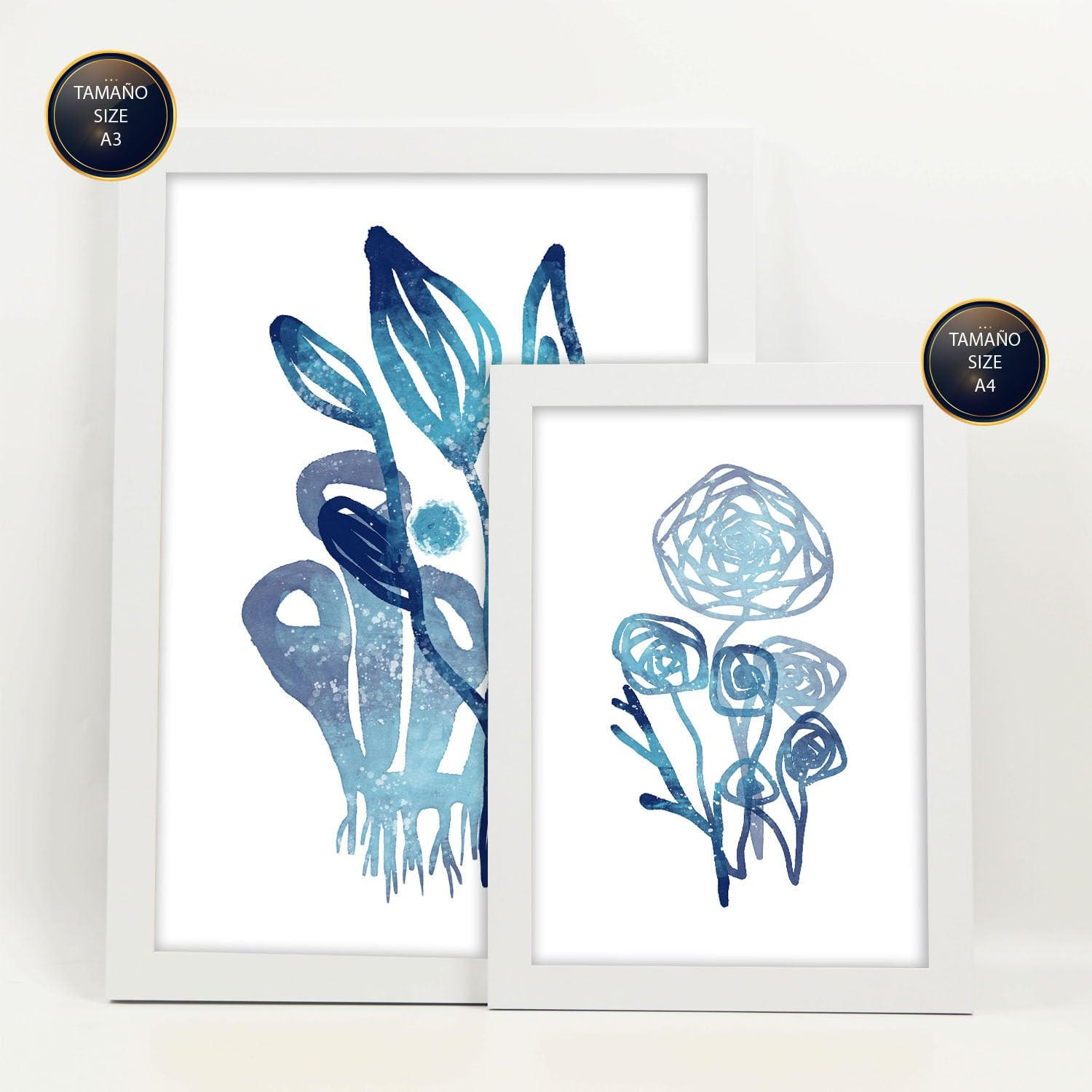 POSTER Set Mit 6 Immer Noch Natur In Blume Zusammenfassung Ästhetische Dekorative Gemälde Für Ihr Wohnzimmer Zuhause A3 & A4 Weißer Rahmen - Weiß, Papier (29/3cm) - Nacnic