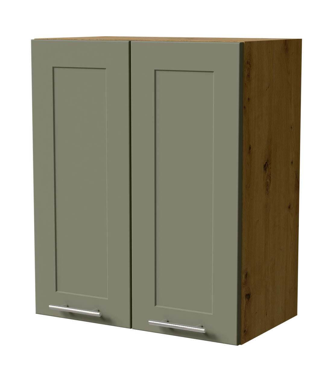 HÄNGESCHRANK Oslo W3/60 Eiche Artisan / Reed Green Matt 60 / 32,5 / 72cm - Eiche Artisan/Grün, Holz/Holzwerkstoff (60/72/32.5cm) - Feldmann-Wohnen