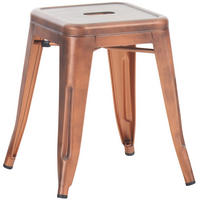 HOCKER eckig 40/40/46 cm Metall Kupfer - Kupferfarben, Metall (40/46/40cm) - CLP