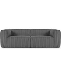 3-SITZER-SOFA FEROX Modern, Cord-Stoff, dunkelgrau - Dunkelgrau, Textil (246/73/96cm) - KONSIMO®