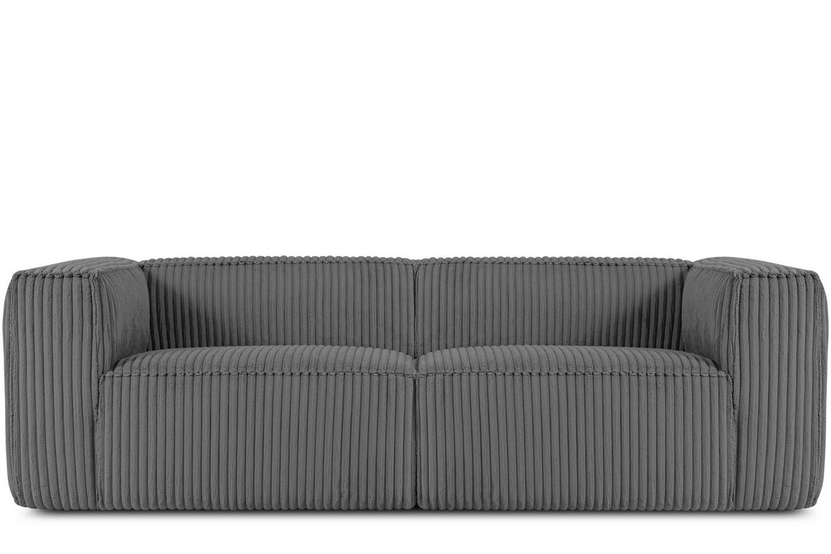 3-SITZER-SOFA FEROX Modern, Cord-Stoff, dunkelgrau - Dunkelgrau, Textil (246/73/96cm) - KONSIMO®