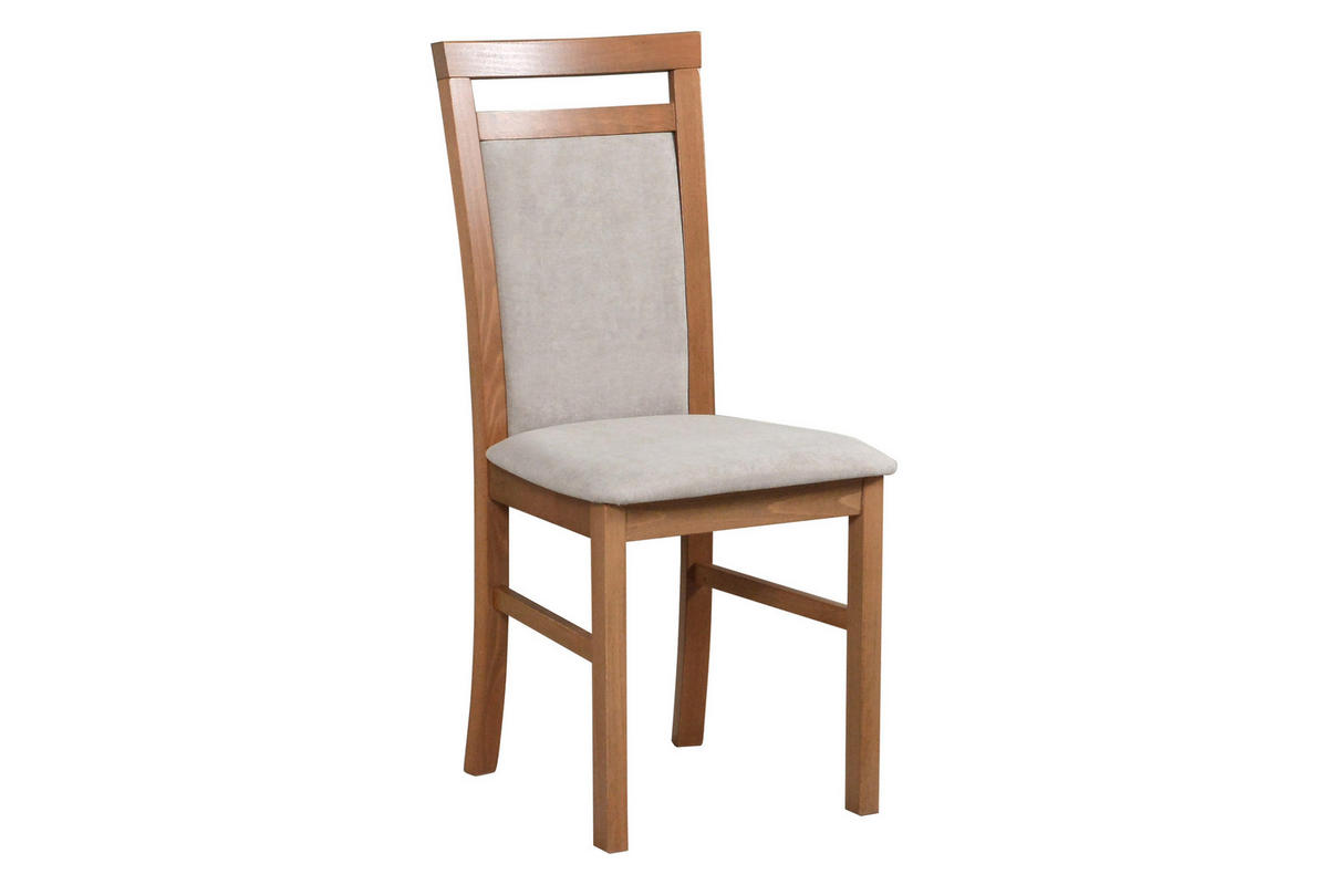 ESSZIMMERSTUHL - Set 4x MILANO 5 hell nussbaum, soro 23 - Beige/Nussbaumfarben, Holz (43/94/40cm) - Leaf Design