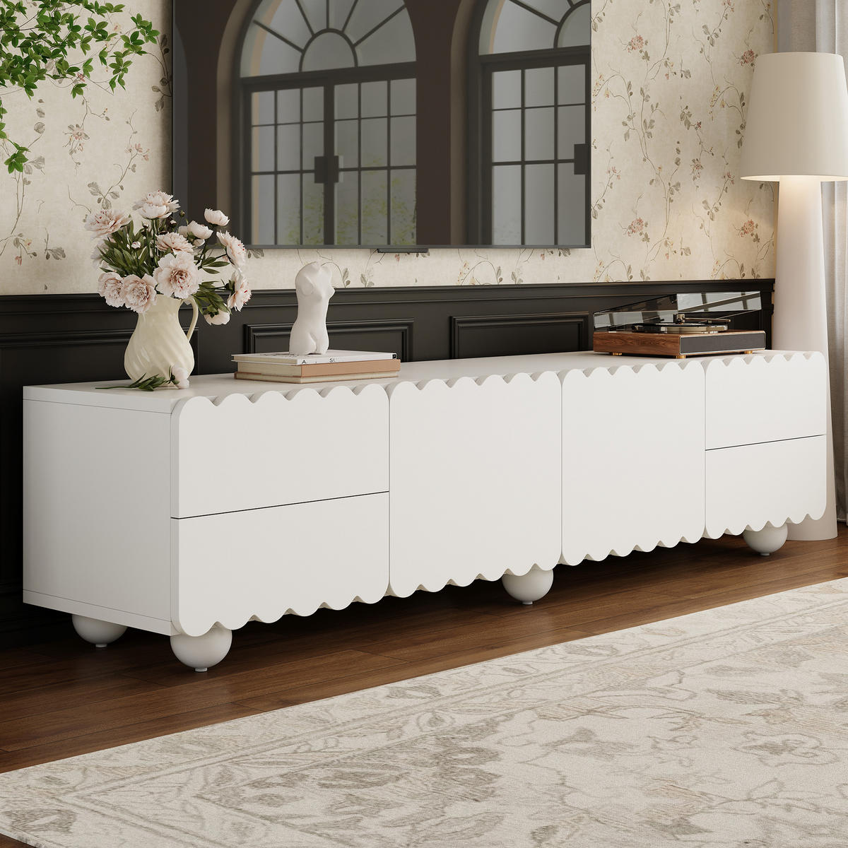 TV-SCHRANK Lowboard 175x38x37 cm weiß modern - Weiß, Holz (175/37/38cm) - Fortuna Lai
