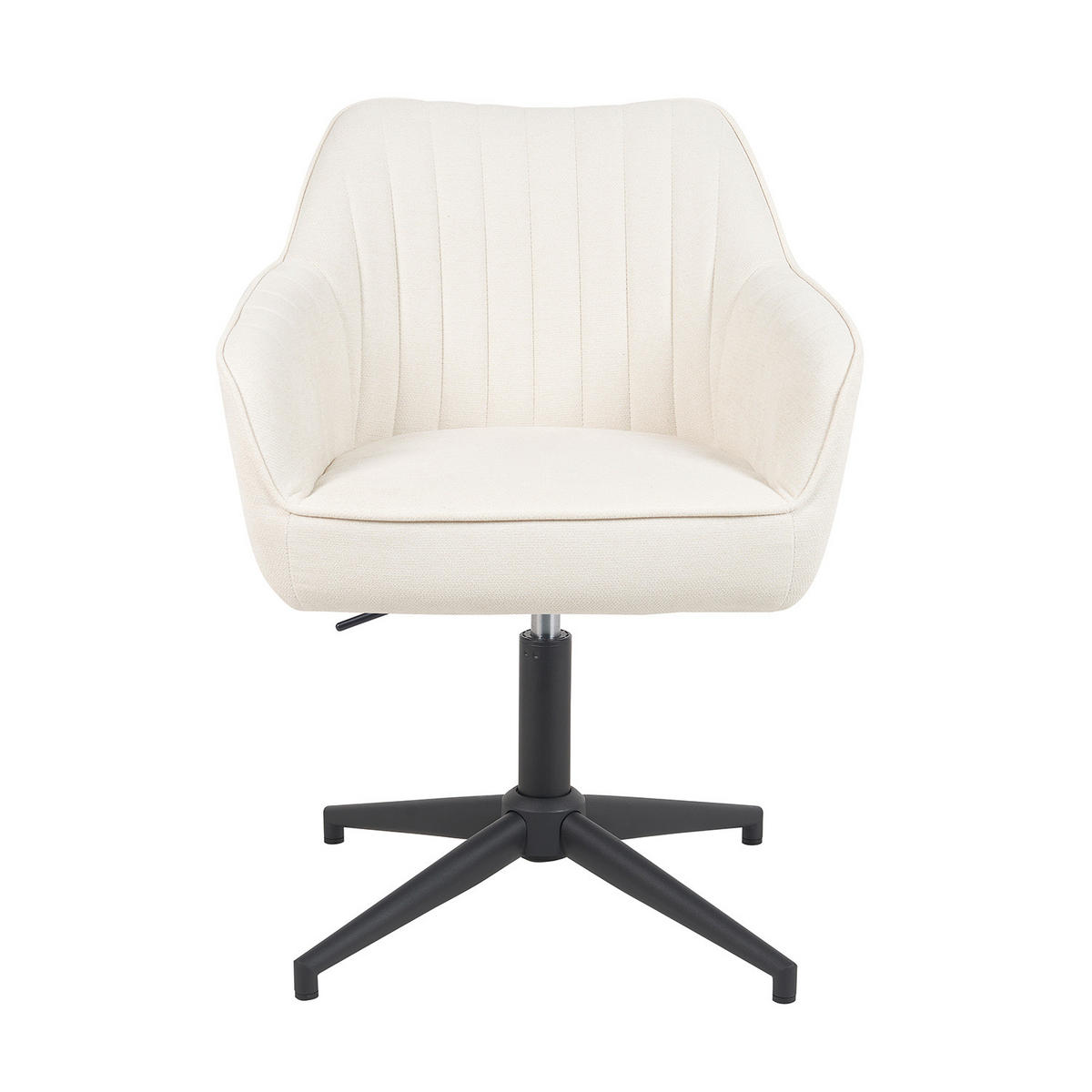 BÜROSTUHL Mika-Caro - Creme/Schwarz, Textil/Metall (60/79/61cm) - DUBI Möbel