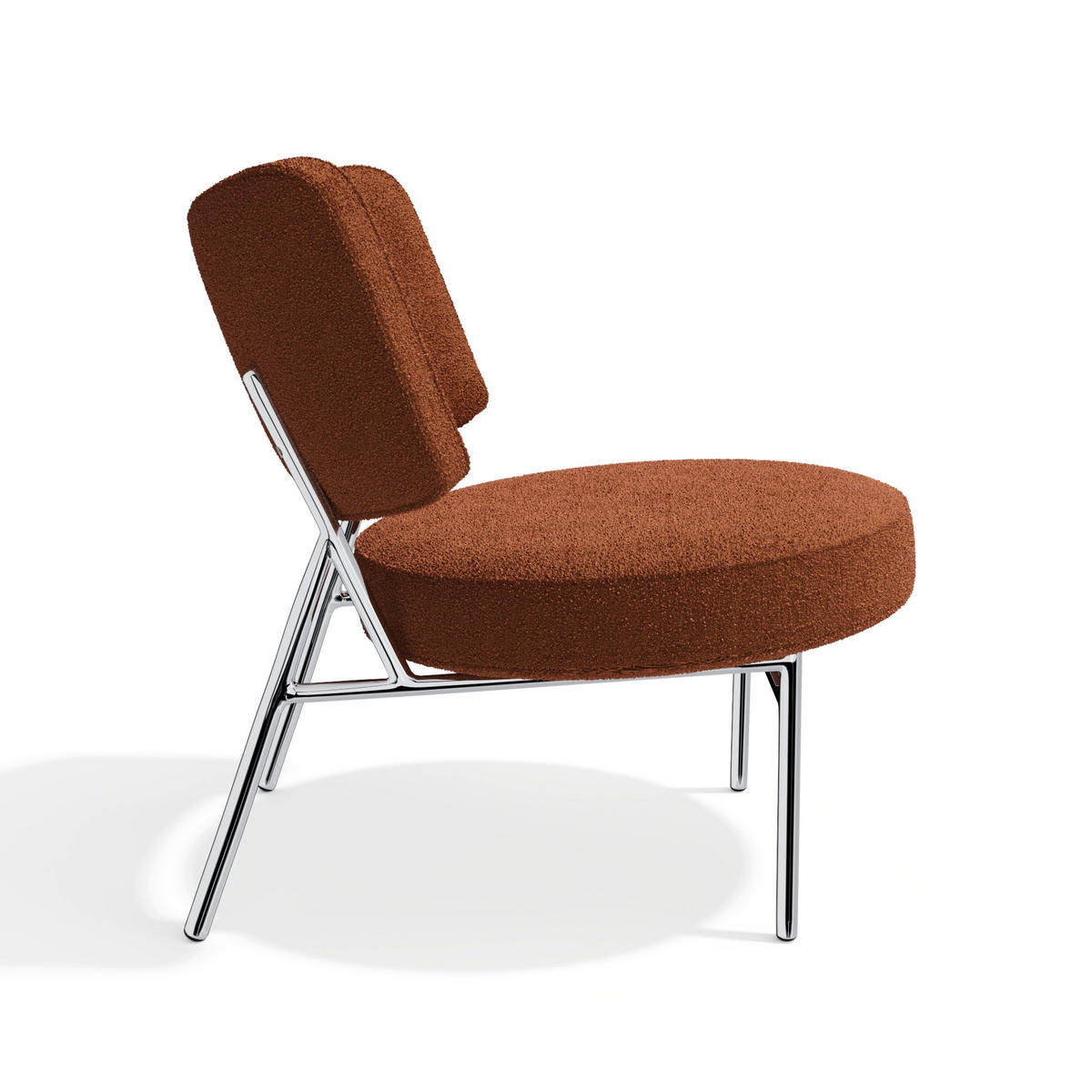 SESSEL IGGY Bouclé-Stoff Terrakotta 60cm - Dunkelorange/Terracotta, Textil (60/70/71cm) - Sia Home