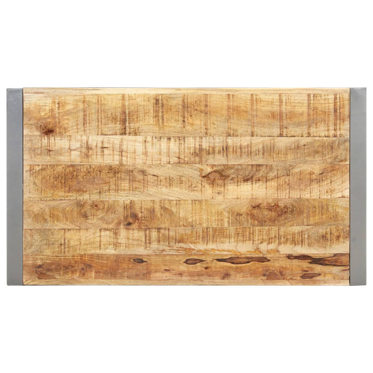 COUCHTISCH 110x60x40 cm Raues Mangoholz - Grau, Metall (110/60/40cm) - furnicato