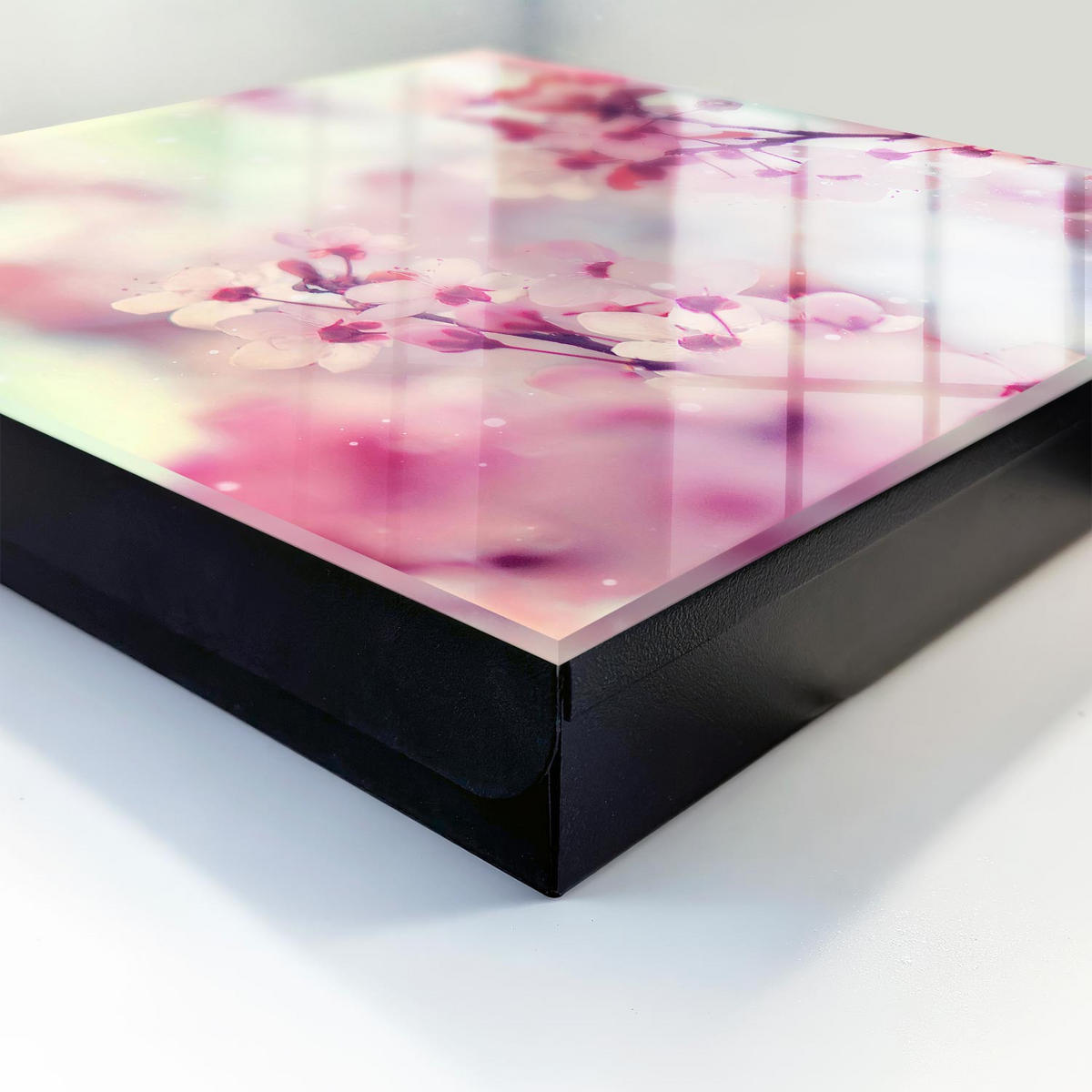 SCHLÜSSELBOX Schwarz 30x30 cm- Türöffnung nach rechts - Blumenzauber - Pink, Metall (30/30/5cm) - TULUP