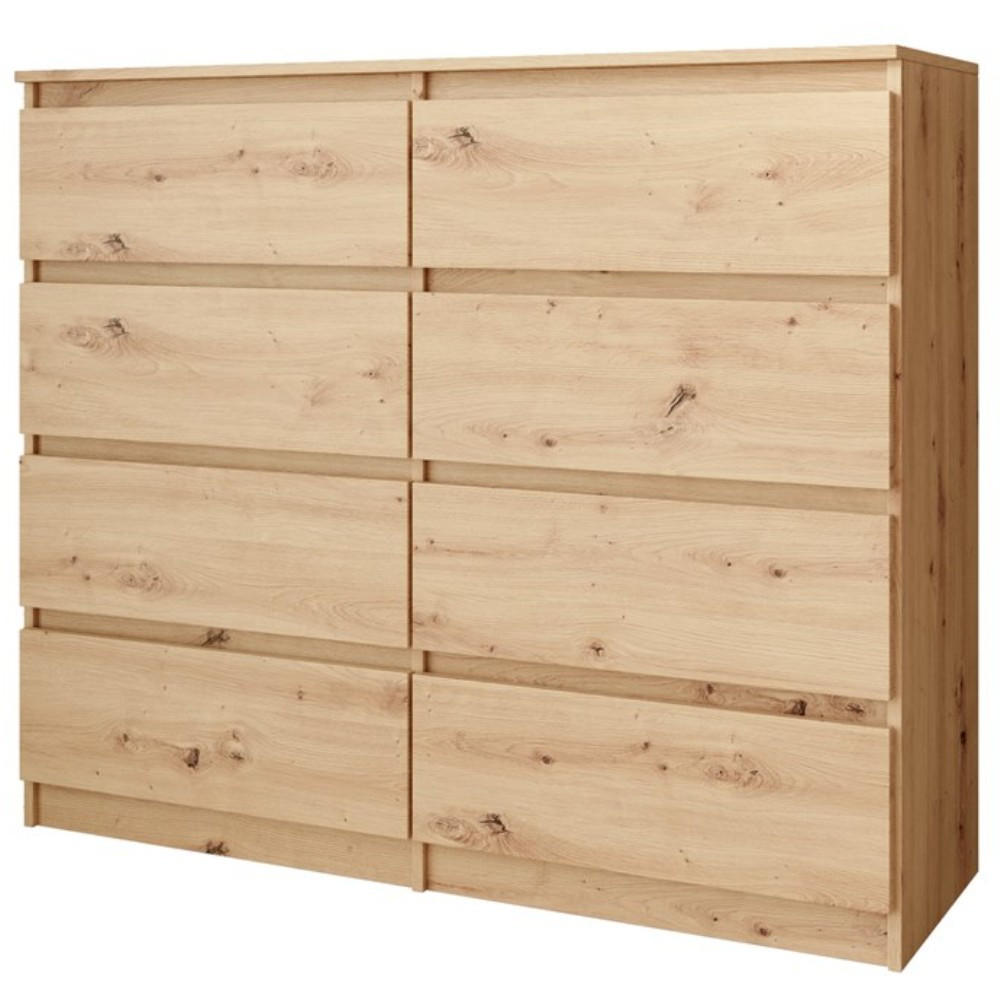 KOMMODE Look 100 cm mit acht Schubladen, eiche Artisan - Eiche Artisan, Holzwerkstoff (100/93/33cm) - Beautysofa