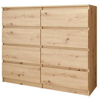 KOMMODE Look 100 cm mit acht Schubladen, eiche Artisan - Eiche Artisan, Holzwerkstoff (100/93/33cm) - Beautysofa