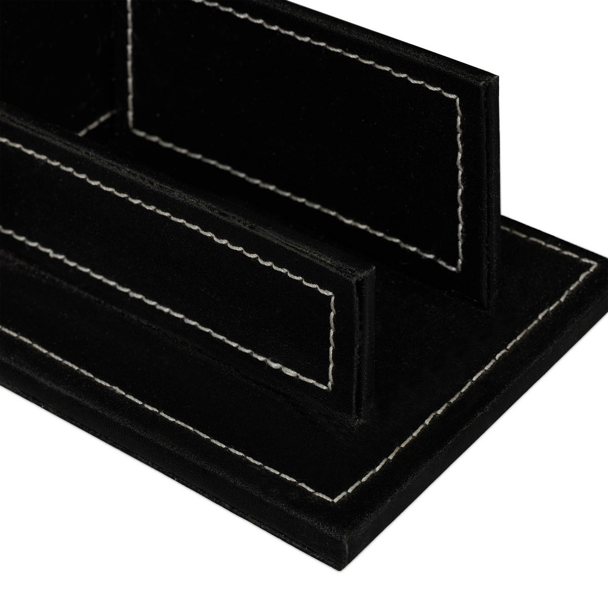 SCHREIBTISCH Organizer - Schwarz, Holzwerkstoff/Kunststoff (10/20/10.5cm) - Relaxdays