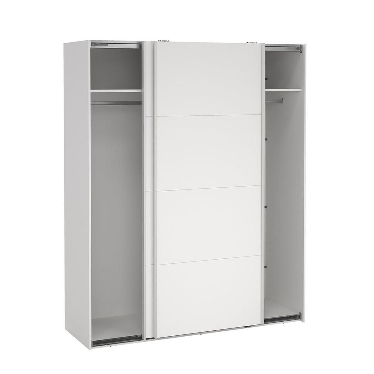 SCHIEBETÜRENSCHRANK, Bergamo, Weiß, Holzwerkstoff, 179 x 67 x 221 cm - Weiß, Holzwerkstoff (179/221/67cm) - ebuy24