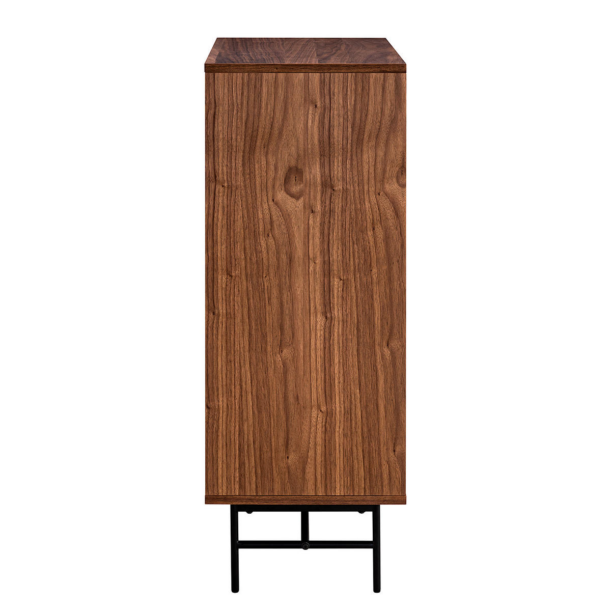 KOMMODE - MDF / Metall - Walnussfarben/Schwarz, Holzwerkstoff/Metall (80/110/40cm) - home24