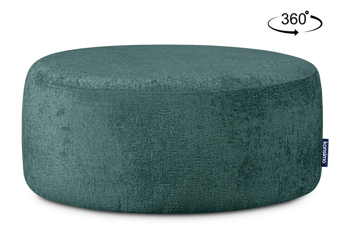 SITZHOCKER RAGGI mit 360° Drehfunktion, Marineblau - Blau/Grün, Textil (80/36/80cm) - KONSIMO®