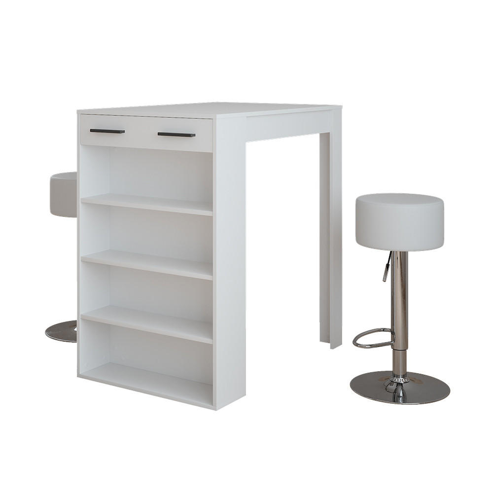 BAROVÝ STŮL Repose Bílá - bílá, kompozitní dřevo (100/67/106cm) - Vicco