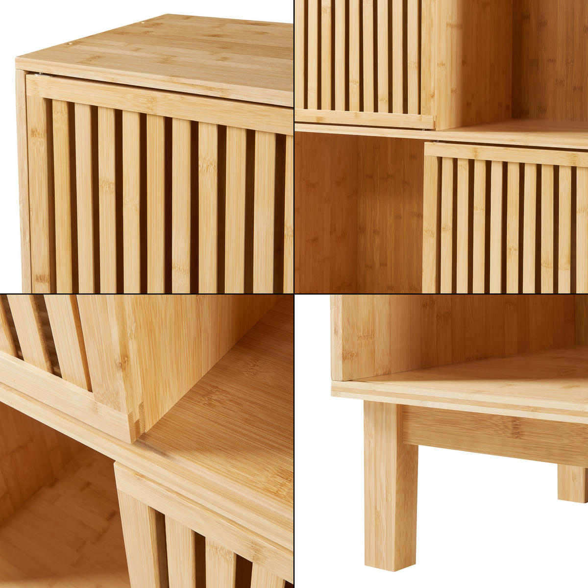 KNIHOVNA Ypäjä - přírodní, dřevo (83.5/120/39cm) - [en.casa]