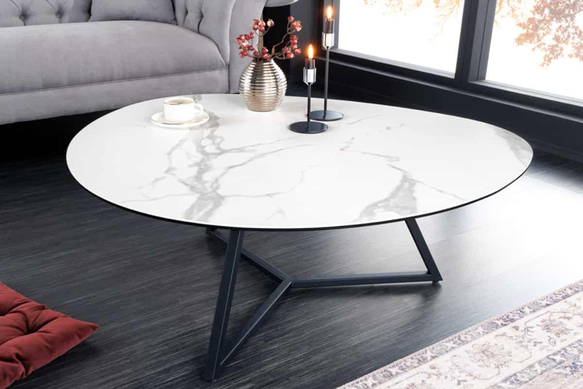 COUCHTISCH MARVELOUS rechteckig Weiß 90cm - Weiß, Glas/Keramik (75/90/40cm) - riess-ambiente