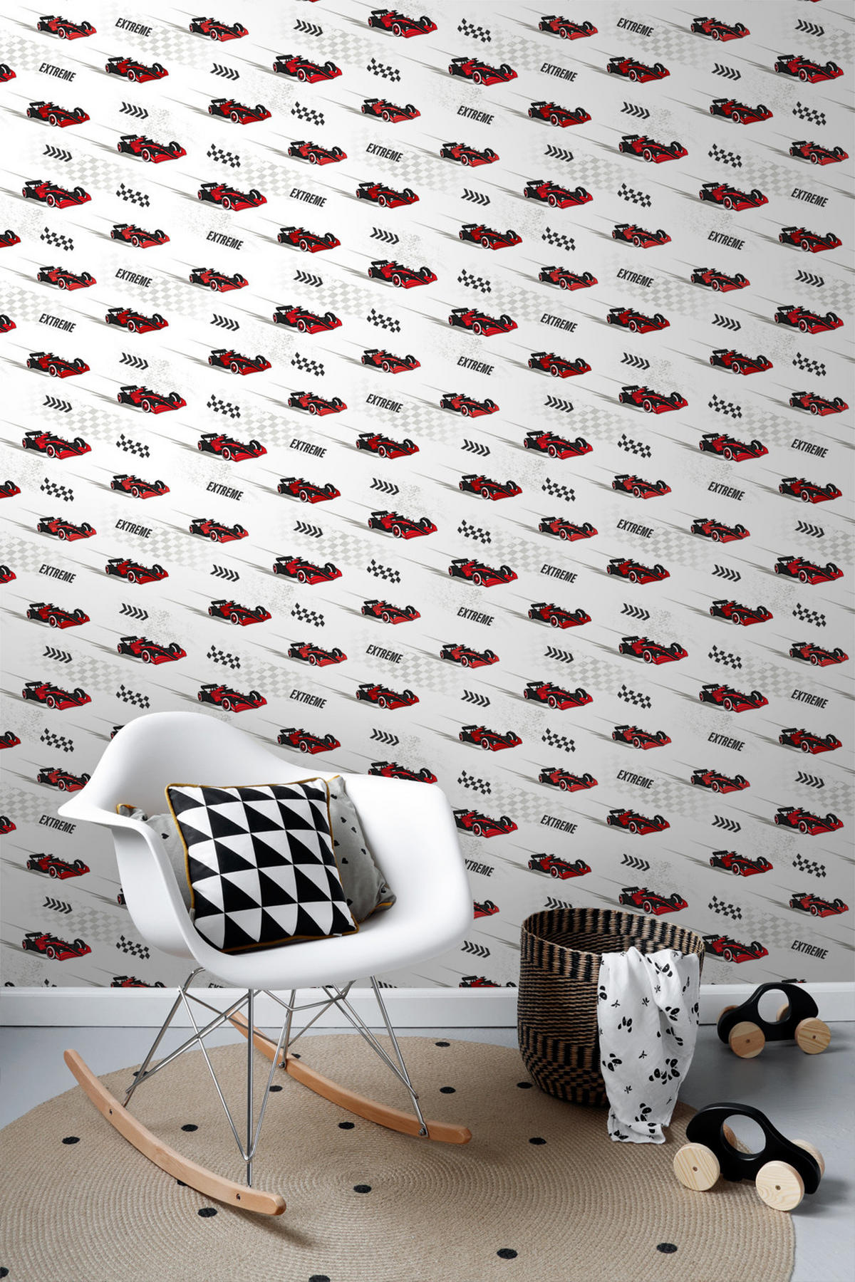TAPETE Rennwagen 50 x 900 cm - Rot, Papier (50/0.1cm) - Sanders & Sanders