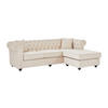 CHESTERFIELD Ecksofa - wendbar - Samt - Beige - TOLEDO - Beige, Textil (228/72/163cm) - Vente-Unique