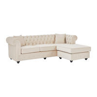 CHESTERFIELD Ecksofa - wendbar - Samt - Beige - TOLEDO - Beige, Textil (228/72/163cm) - Vente-Unique