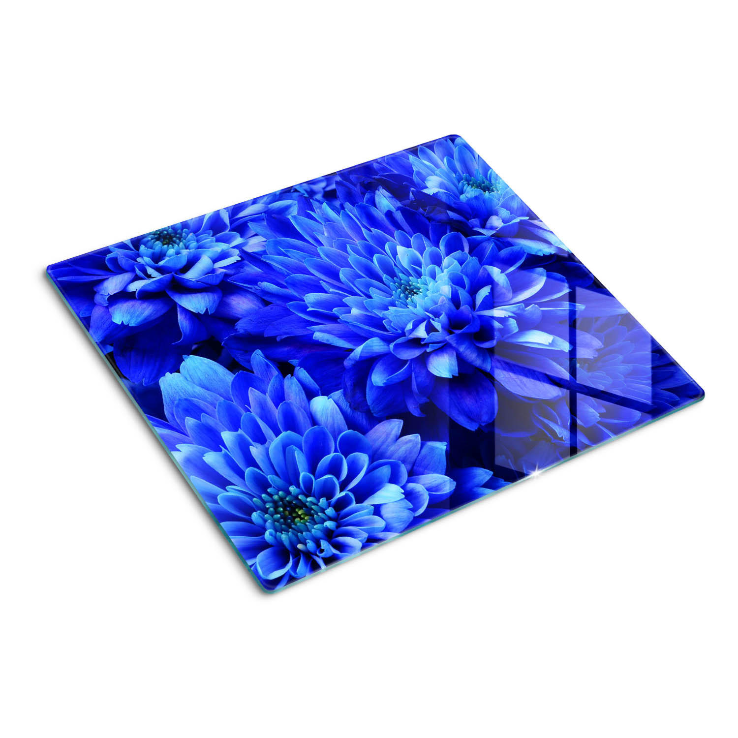 GLASPLATTE 60x52 cm Blaue Aster - Blau, Glas (60/0.4/52cm) - TULUP