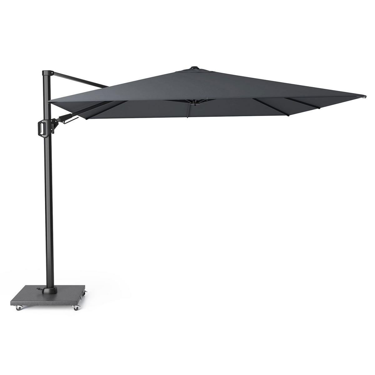 AMPELSCHIRM quadratisch 3 x 3m Challenger T² Basic 360° kippbar anthrazit/anthrazit - Anthrazit, Metall (300/300cm) - Platinum