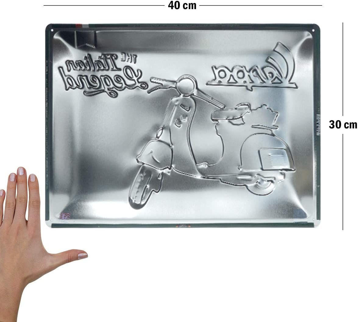 BLECHSCHILD 30/40 cm Vespa Italian Legend - Multicolor, Metall (40/30/0.2cm) - Nostalgic-Art