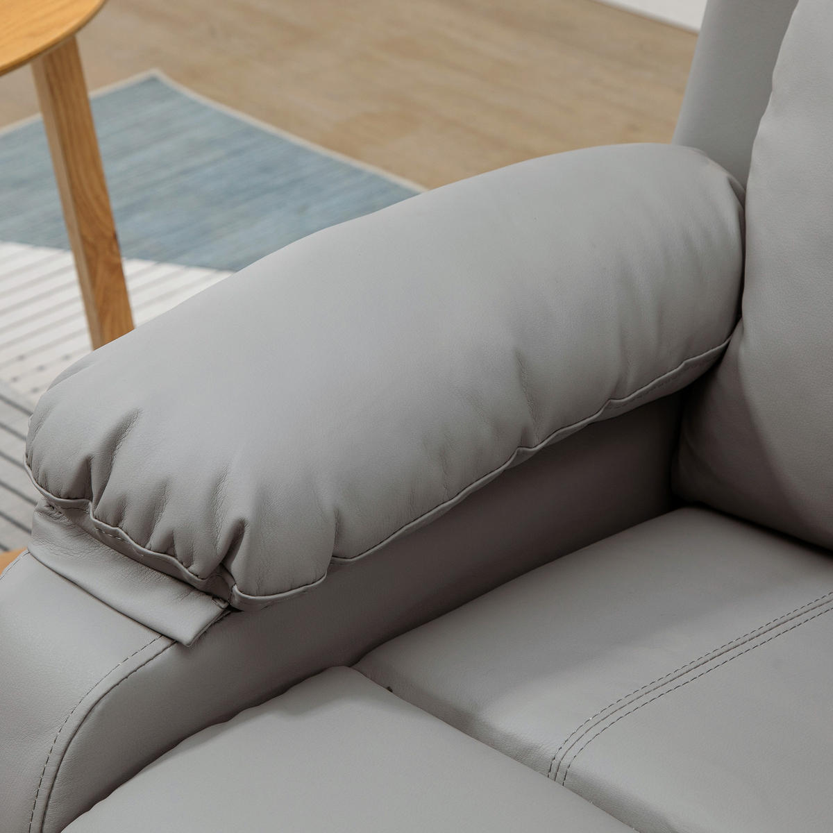 AUFSTEHSESSEL DE-06383 160° neigbar, Kunstleder, Fernbedienung Grau - Grau, Metall (76/105/90cm) - ComfortXL