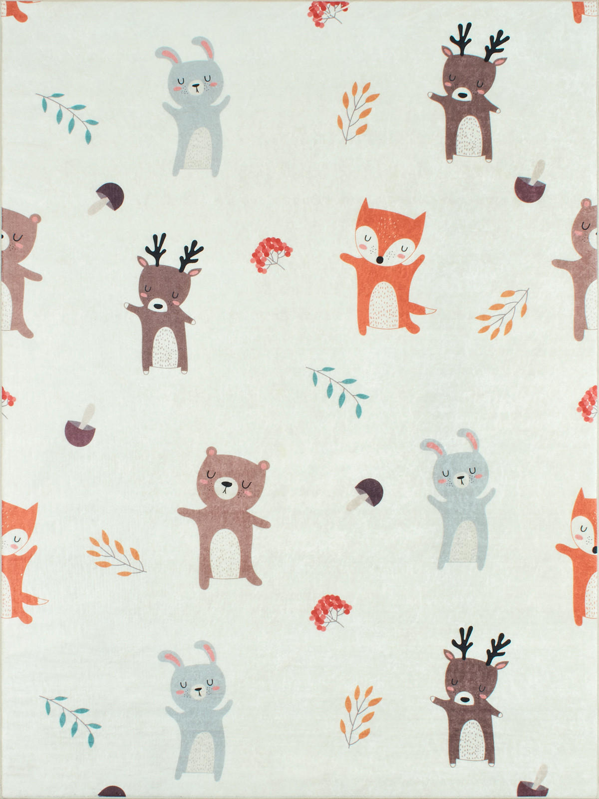 KINDERTEPPICH mit Tiermotiven Happy 120x160 cm - Creme, Textil (120/160cm) - Nazar Rugs