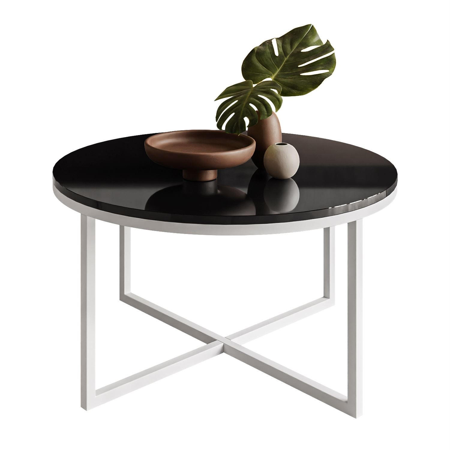 Lookway Couchtisch Weiß, Schwarz 70x44.4x70 cm