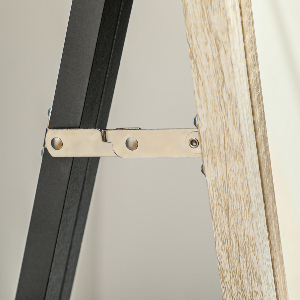 GANZKÖRPERSPIEGEL, 162,6 x 53,5 cm Standspiegel mit Ständer Weiß+Naturholz - Weiß/Naturfarben, Glas (53.3/162.6/2.5cm) - HOMCOM