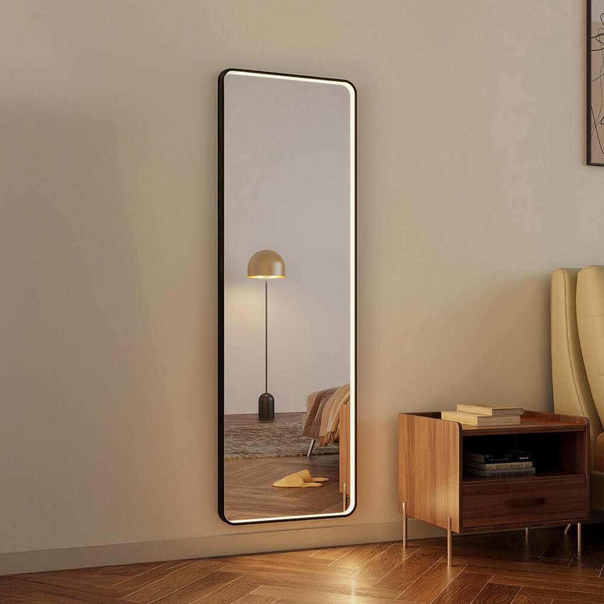 LED-SPIEGEL ADORA - 53 x 160 cm - Silberfarben, Glas (53/160/4cm) - Home Deluxe