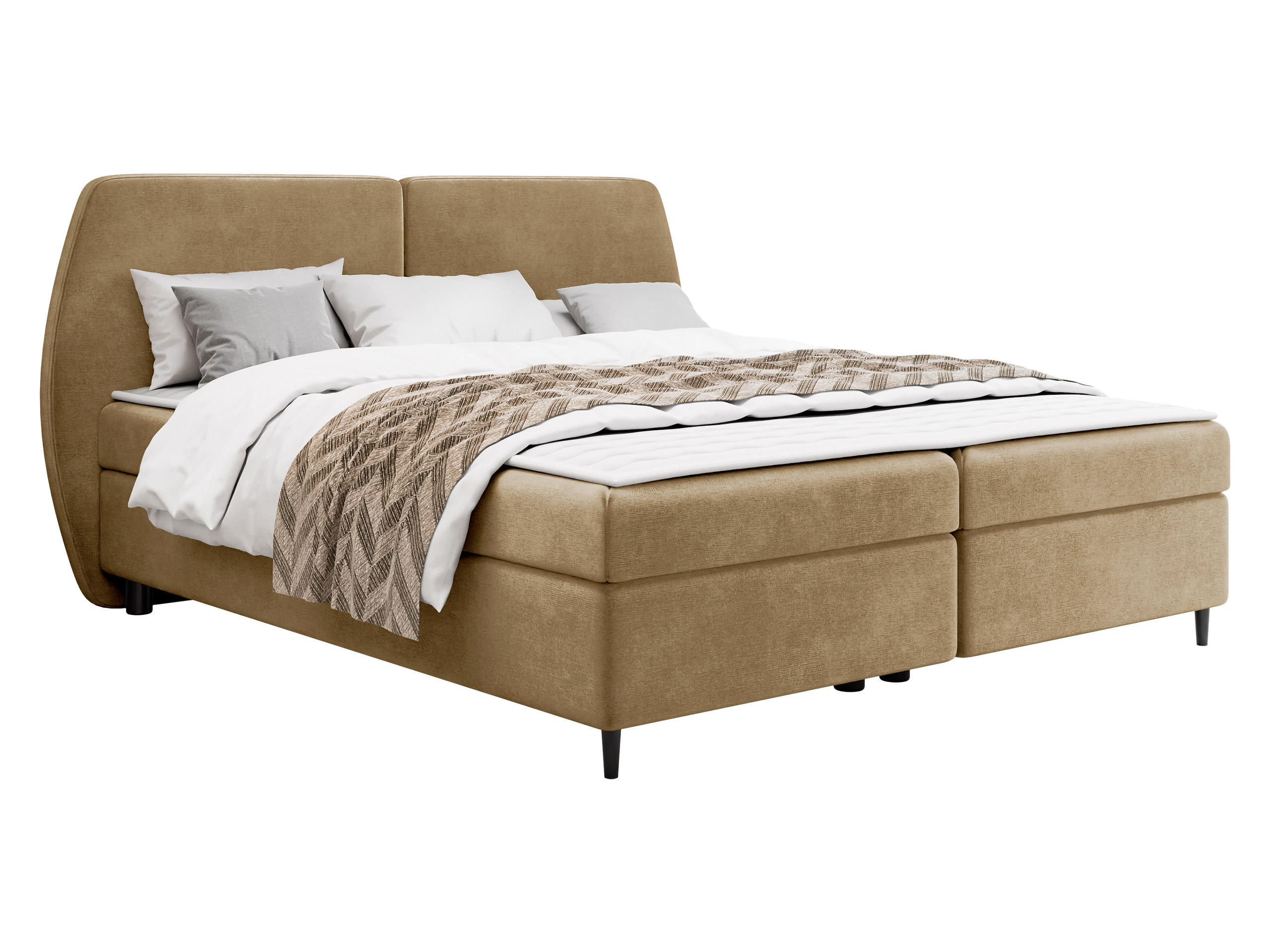 BOXBETT Madryt - Schwarz/Braun, Holz/Holzwerkstoff (140/200cm) - MIRJAN24