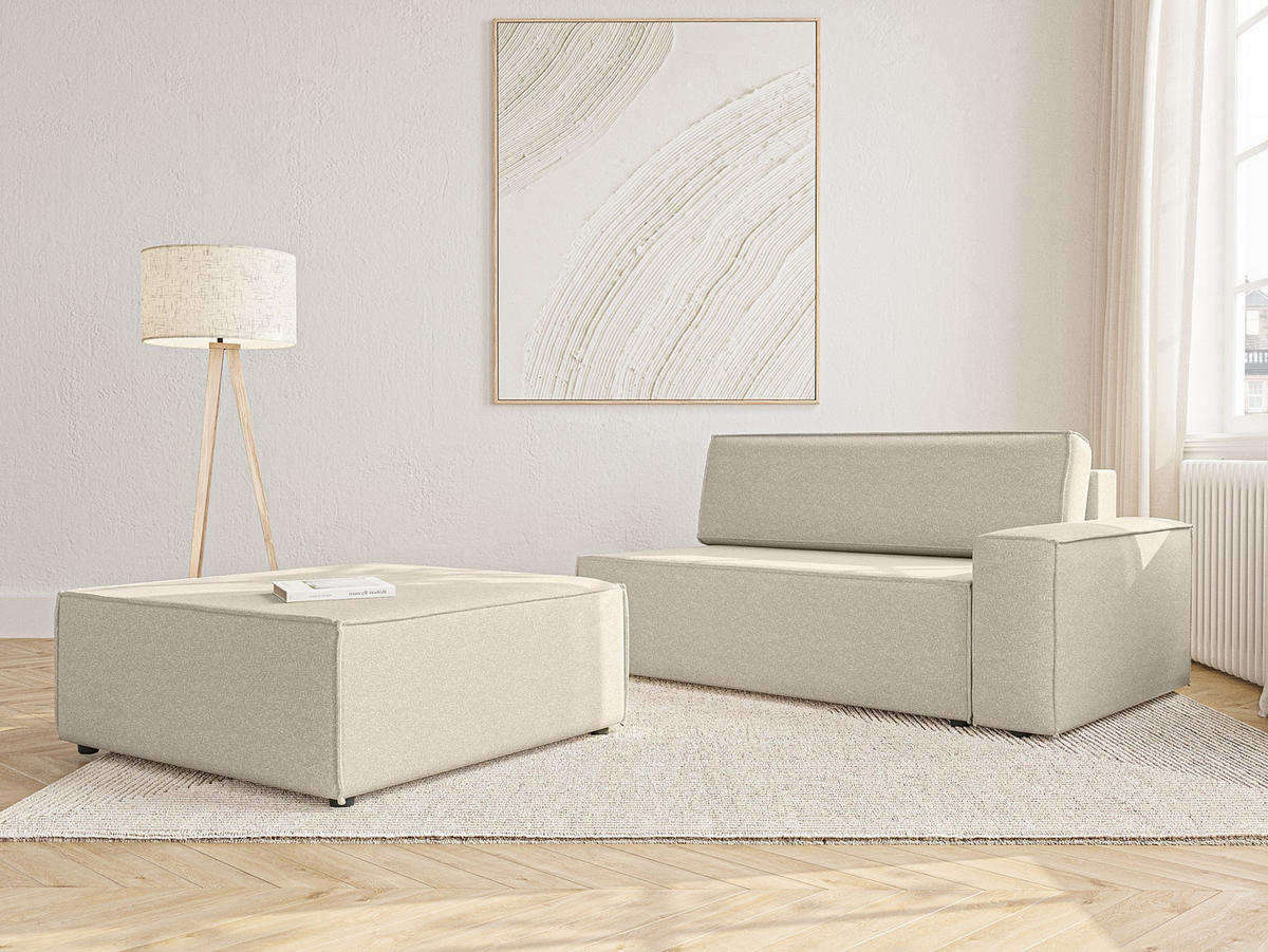 SCHLAFSOFA Lummo Si mit Schlaffunktion, Beige - Beige, Textil (263/70/100cm) - Fedve
