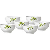 MÜSLISCHALEN Evora weiß-grün ø 15 cm 6er Set - Weiß/Grün, Keramik (15cm) - Ritzenhoff Breker