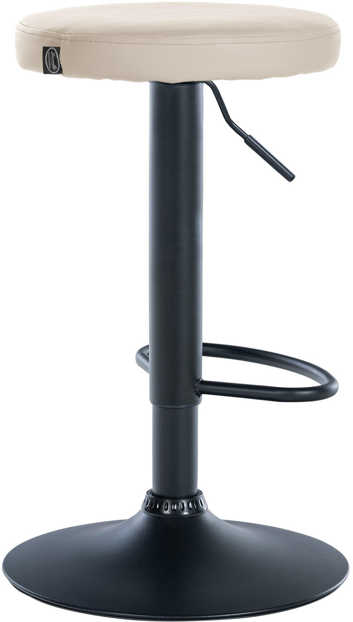 BARHOCKER 2er Set Pontius Kunstleder schwarz creme - Schwarz/Naturfarben, Kunststoff/Metall (38.5/81/38.5cm) - TPFLiving