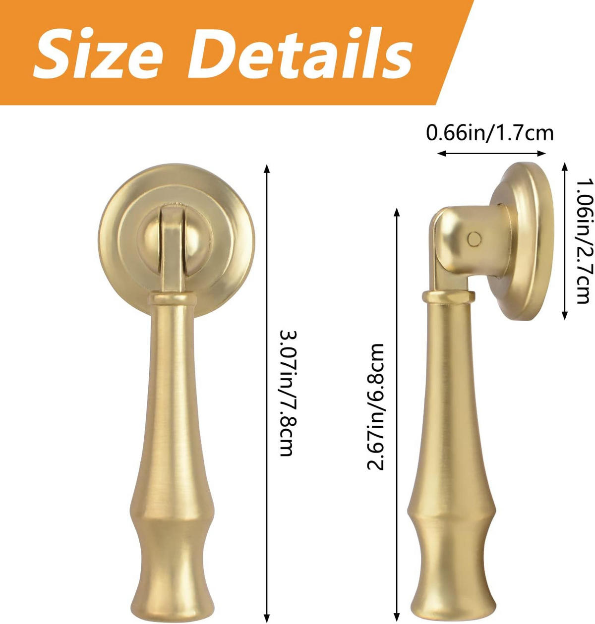 MÖBELGRIFF 4er-Set Zinklegierung - Goldfarben, Metall (0.68/1.7/0.78cm)