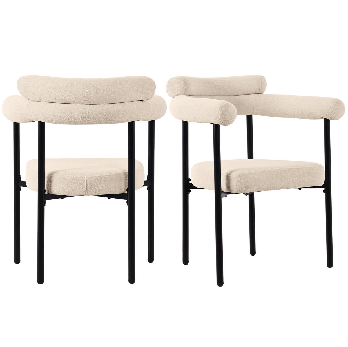 ESSZIMMERSTUHL 2er-Set mit breiter Sitzfläche 70 x 62 x 84 cm Beige - Beige, Metall (62/84/70cm) - Meubliv