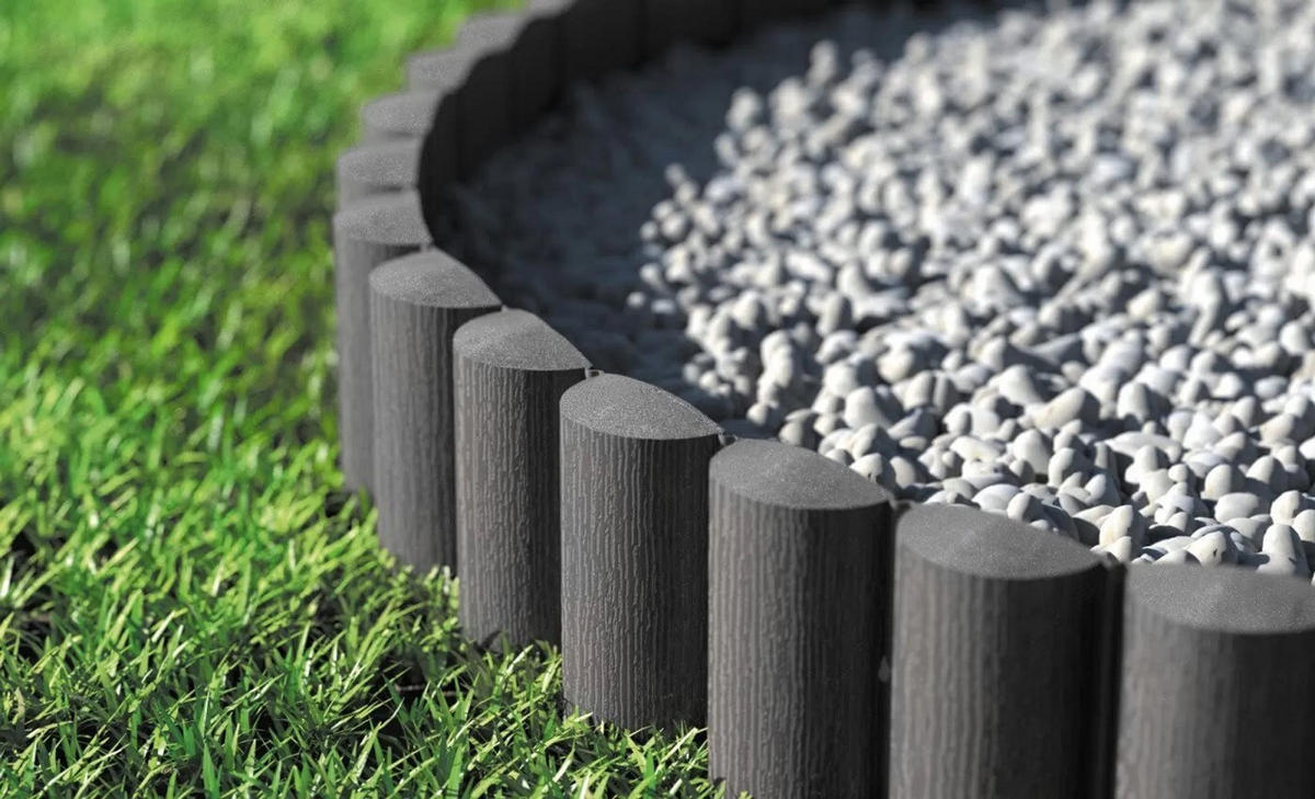 GARTENPALISADE STANDARD 13,8 m graphit - Transparent, Kunststoff (23.5/1380cm) - Cellfast