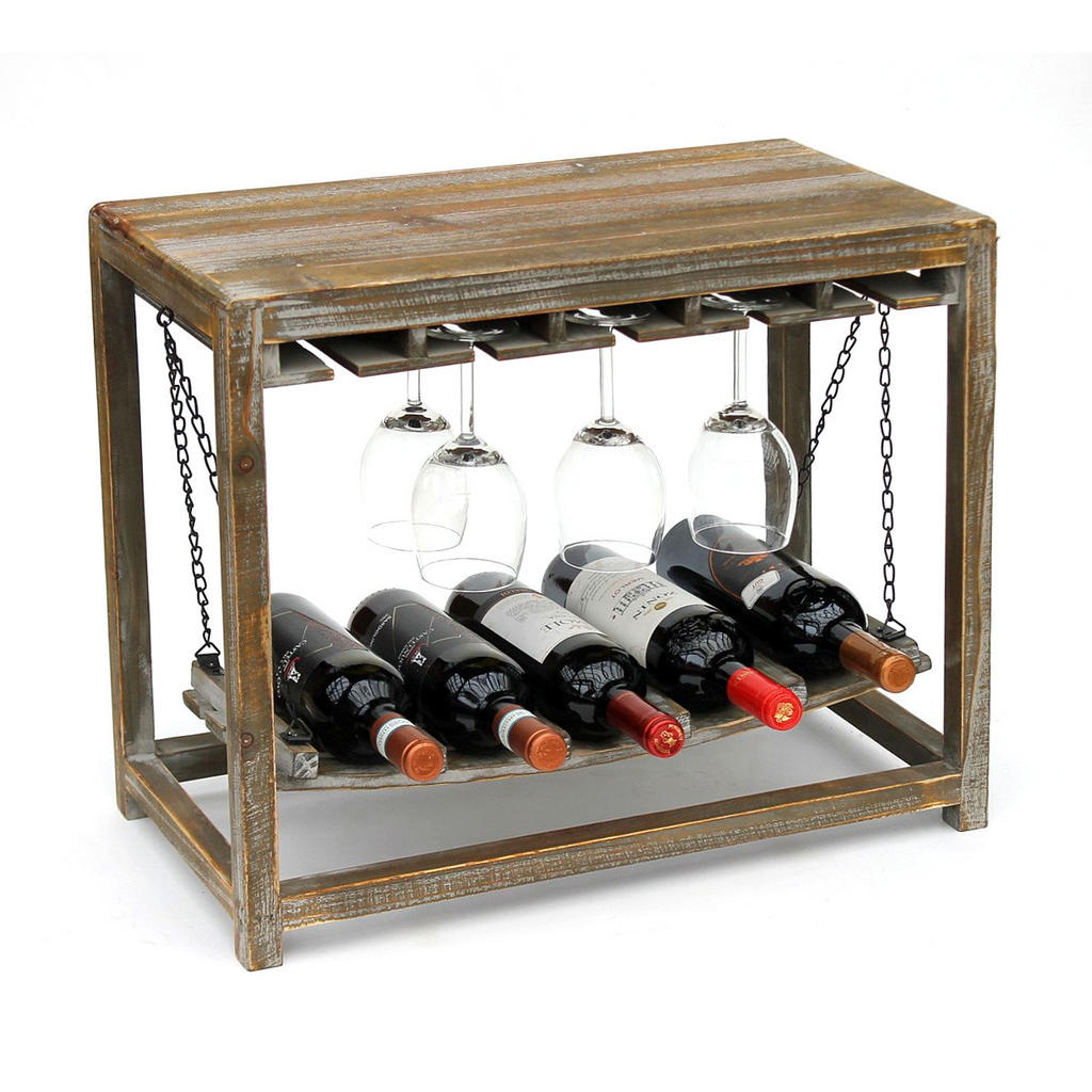 Thumbnail - DanDiBo Weinregal, Braun, Holz, 57x47x27 cm, Wohnzimmer, Regale, Weinregale