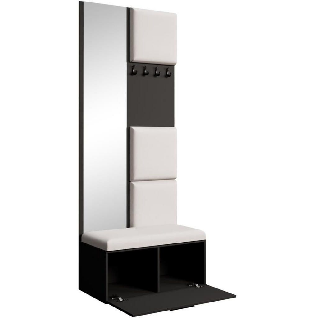Thumbnail - Beautysofa Garderobe, Schwarz, Beige, Kunststoff, 81x203x43 cm, Garderobe, Garderoben-Sets & Serien, Garderoben-Sets