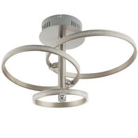 LED DECKENLEUCHTE Metall Silber Kristalloptik WAVE - Silberfarben, Metall (43/33/29cm) - Globo Lighting