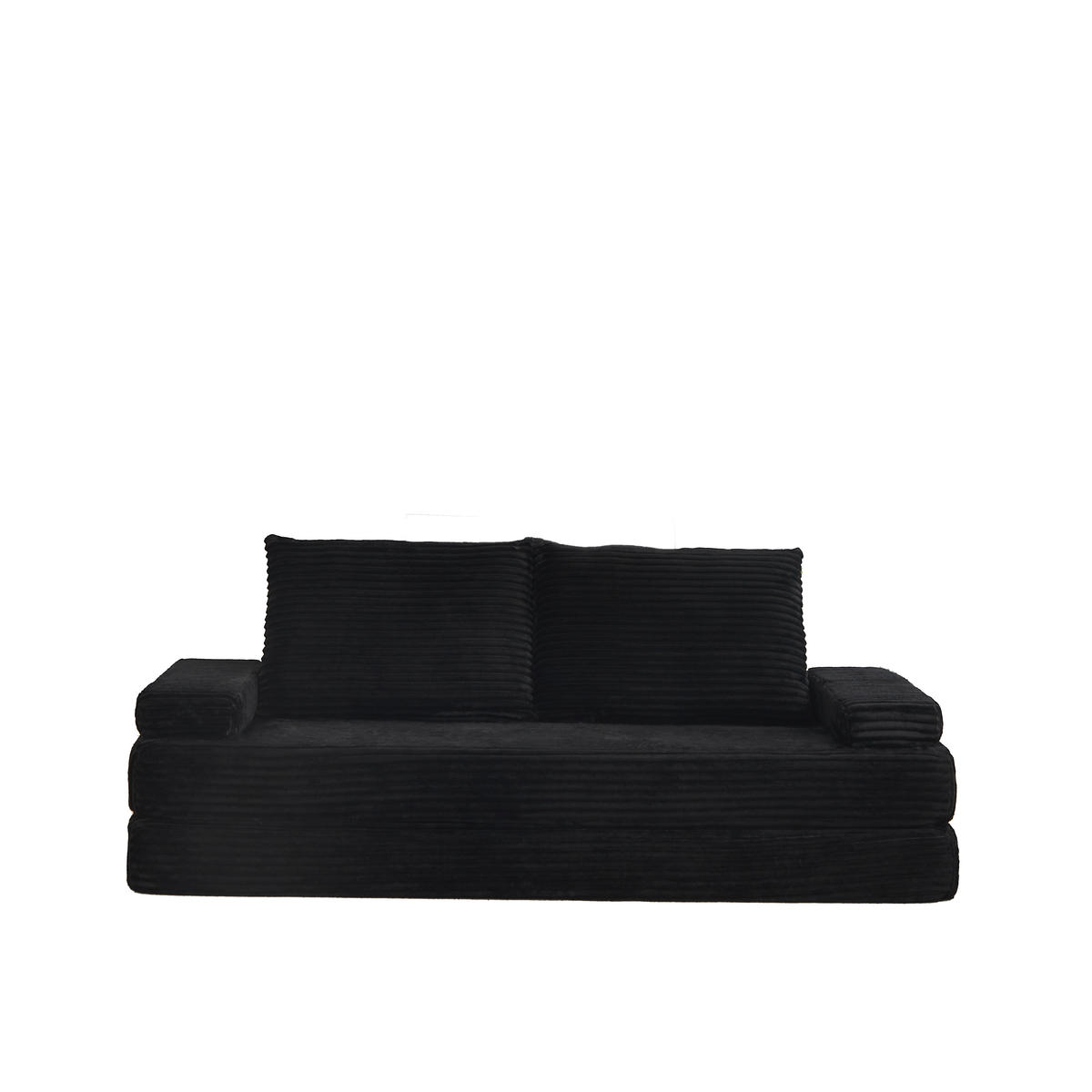 SCHLAFSOFA 211 cm frei kombinierbar mit dreieckigen Rückenlehnen, DE-42722, Grau - Schwarz, Textil (211.5/62/106.5cm) - ComfortXL