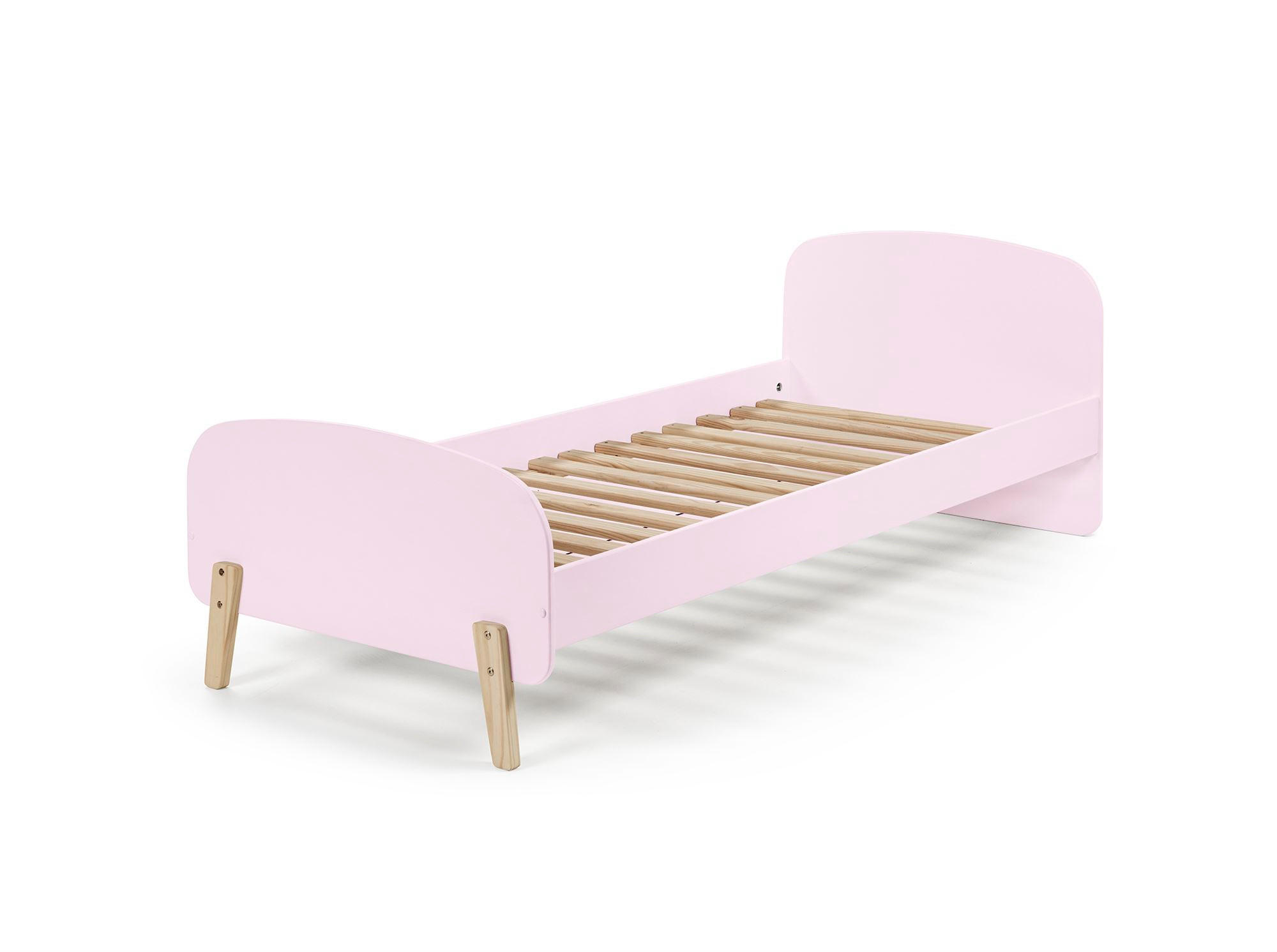 EINZELBETT Karilynn 206x73x95 aus MDF+Massivholz in rosa - Rosa, Holzwerkstoff (90/200cm) - 58aufmkessel