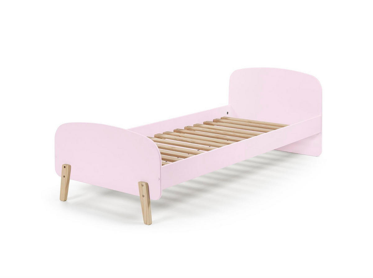 EINZELBETT Karilynn 206x73x95 aus MDF+Massivholz in rosa - Rosa, Holzwerkstoff (90/200cm) - 58aufmkessel